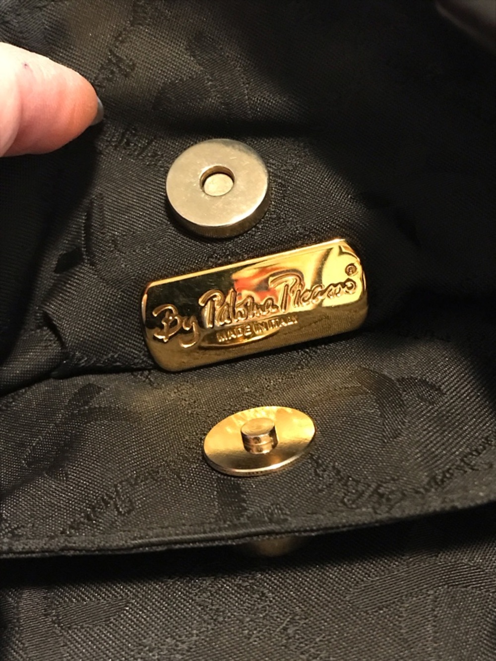 Vintage Paloma Picasso Shoulder bag or purse - black leather- made in Italy - Picture 7 of 10